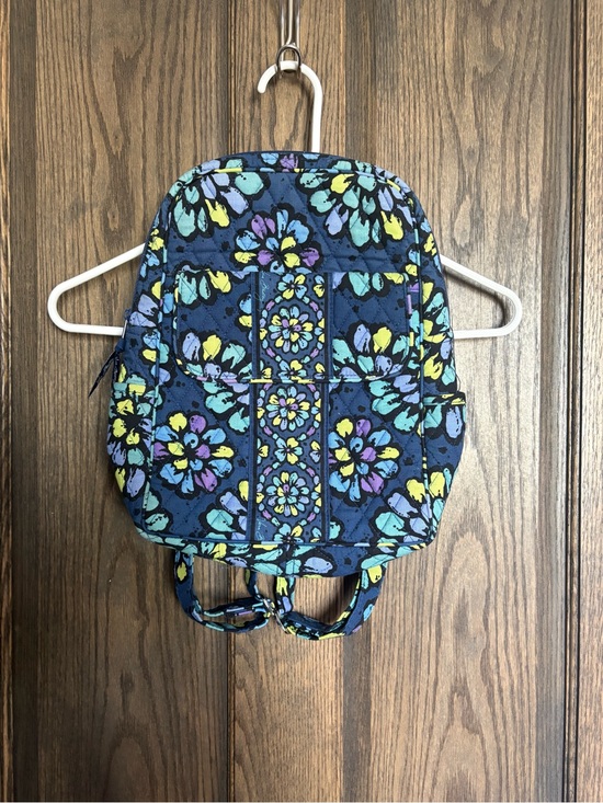 Vera Bradley Handbags - Vera Bradley Navy Quilted Floral Mini Backpack in Indigo Pop
